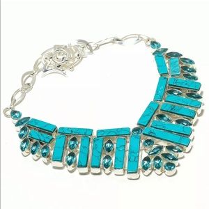 Santa Rosa Turquoise, Blue Topaz 925  Silver